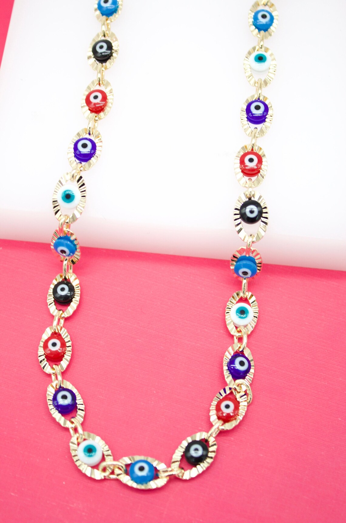 Large Multi Color Evil Eye Bracelet (I208)