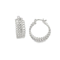 18K Rhodium Filled Infinity Twisted Braided Hoop Earrings