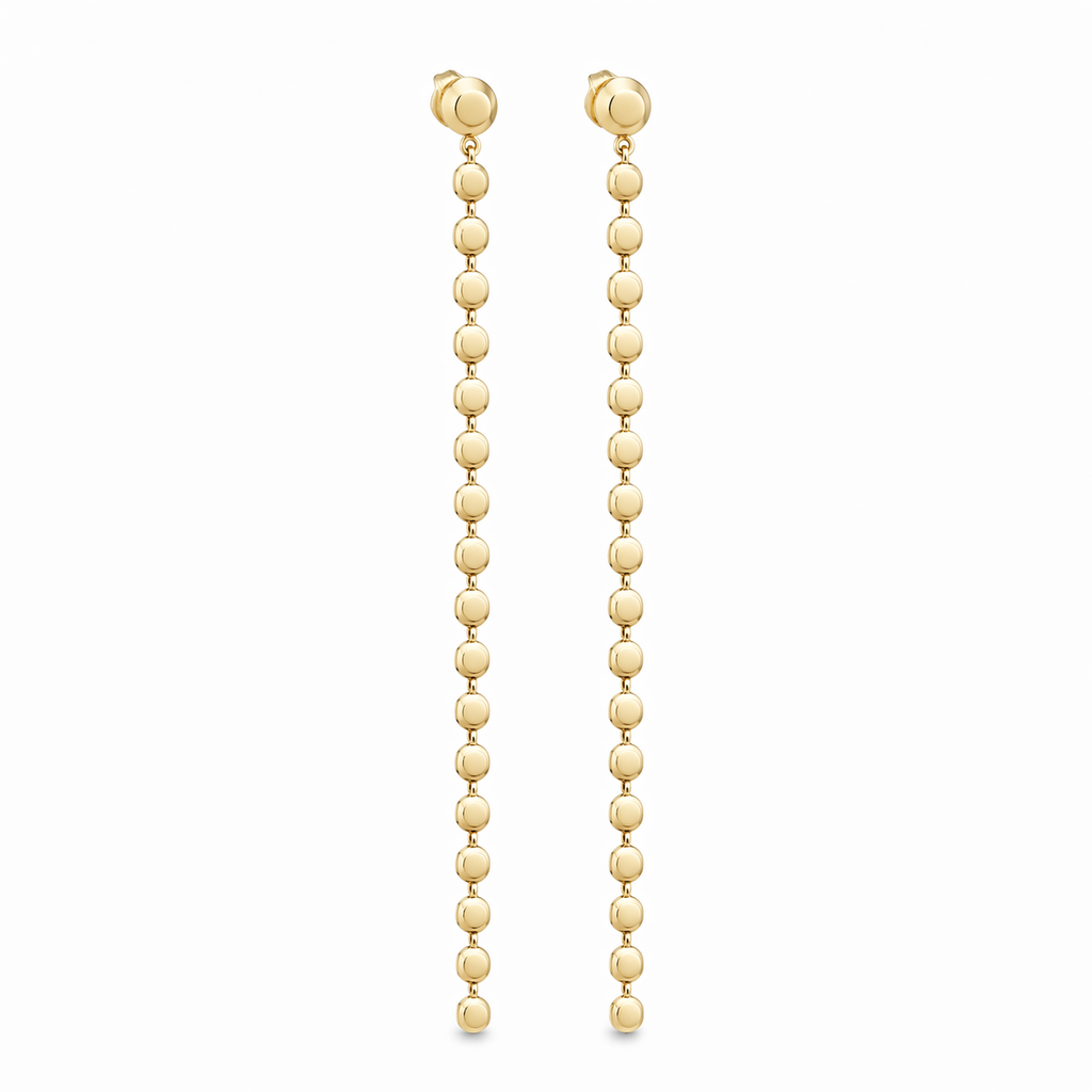 Disc Chain Drop Earrings (J25)