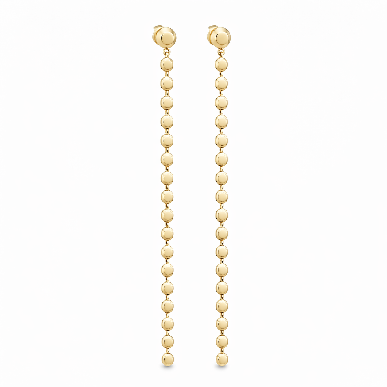 Disc Chain Drop Earrings (J25)